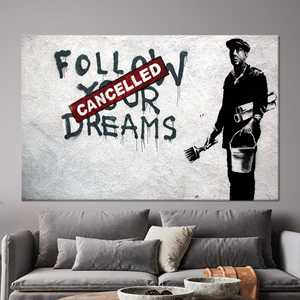 Toile imprimée : Décoration murale « Dreams Cancelled » de Banksy, toile encadrée - Product Image 1