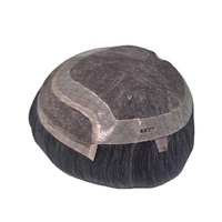 Perruque toupet pour homme en cheveux humains indiens Remy Taz Hair Bangladesh Deep Wave Single Weft 50% gris