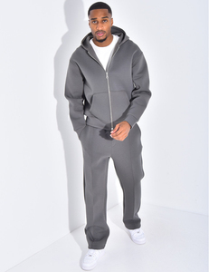 Conjunto Deportivo para Hombre, Corte Holgado, Tela Diver, Sudadera con Cierre y Pantalones Rectos - Product Image 3