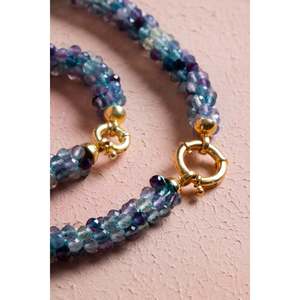 Conjunto de Collar y Pulsera Hechos a Mano con Cierre de Plata y Fluorita, Collar de 48 cm, Pulsera de 19 cm - Product Image 1