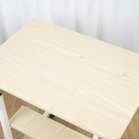 Bureau d'ordinateur à hauteur réglable avec étagère de rangement à 3 niveaux, table de chevet roulante, support mobile pour ordinateur portable en bois pour le bureau à domicile