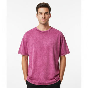 เสื้อยืดผู้ชายซักได้เสื้อเป็นกรดแฟชั่นสำหรับผู้ชายเสื้อยืดซักได้โลโก้และสไตล์ตามสั่ง - Product Image 2