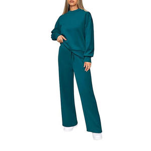 Survêtement tendance à la vente pour femmes, taille plus, haut court à capuche, ensemble de survêtement respirant, 100% coton - Product Image 2