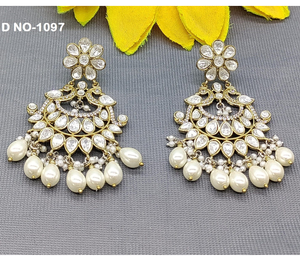 Elegante diseñador de novia tradicional estilo Mehandi pendiente de gota larga joyería para mujeres con estilo desgaste de la India - Product Image 6
