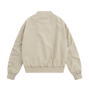 Sweat à capuche en toile denim surdimensionné avec fermoir en usine Bomber Vestes de travail surdimensionnées Vestes de pont - Product Image 5