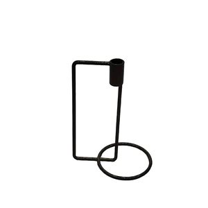 Portavelas Hecho a Mano para Decoración del Hogar, Portavelas de Metal con Revestimiento de Polvo Negro de Hierro, Vaso Elegante - Product Image 1