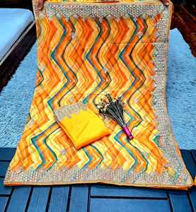 Última colección 100%, blusa bordada de Sari de diseñador de lino de seda, ropa de boda india tradicional de alta calidad para fiestas - Product Image 5