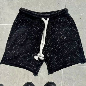 Pantalones Cortos de Hombre de Alta Calidad, Lavado Ácido, Desteñidos al Sol, con Pedrería, Cintura Media, 100% Algodón, Tejido de Punto, Transpirables, Estilo Urbano - Product Image 4