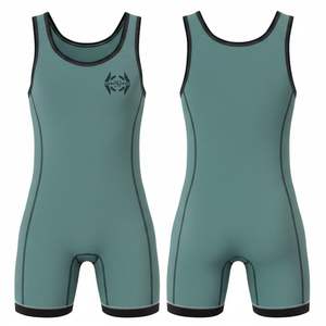 Combinaison de lutte pour homme de haute qualité, respirante, sans bretelles, fermeture à pression, tissu polyester et élasthanne, impression par sublimation personnalisée - Product Image 1