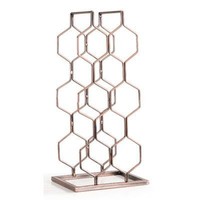 Porte-bouteilles moderne en métal noir avec bois massif et design spécial pour les meubles de maison