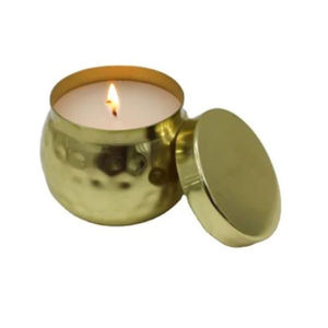Nuevo lujoso tarro de vela decorativo, accesorios de iluminación, portavelas de tarro de Metal martillado Dorado de la mejor calidad a un precio asequible - Product Image 1