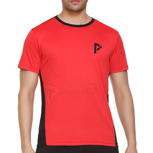 T-shirt de compression tissé à manches courtes pour hommes en polyester/coton - Product Image 1
