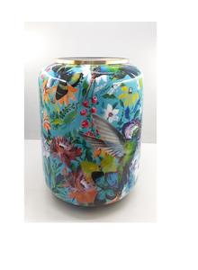 Vase à fleurs en métal au design moderne, décalcomanie émaillée finie pour le salon, la maison, la décoration de table, faite à la main et personnalisée - Product Image 3