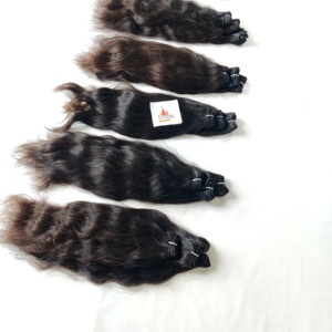 วิกผมคนอินเดียแบบมี100% สีดำคลื่นสีดำเข้มทำจากผมคนอินเดีย - Product Image 3