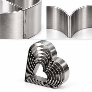 Anillo de Acero Inoxidable Fida Cake Ring Heart Straight de 0.8mm de Grosor y 10 cm de Altura - Product Image 2