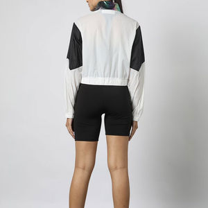 เสื้อแจ็คเก็ตกันลมแบบสั้นสำหรับผู้หญิงกันน้ำมีซิปแขนยาวคอตั้งน้ำหนักเบา - Product Image 2