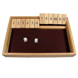 Jeu de société en bois durable Shut the Box, réductions en gros, finition de qualité - Product Image 1