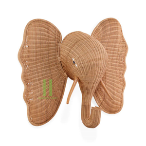 Décoration murale en rotin de luxe Éléphant tissé à la main Support mural en osier Éléphant Art mural utilisant pour la décoration personnalisée au Vietnam - Product Image 1