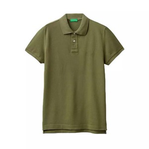 เสื้อโปโลผ้าฝ้ายโพลีเอสเตอร์สีเขียวแบบเรียบสำหรับผู้ชายเสื้อโปโลแขนสั้นระบายอากาศได้ดีผ้าถักแบบกำหนดเองได้ป้องกันริ้วรอยสูง100% - Product Image 1