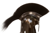 Casque d'armure en acier pour chevalier, plume noire, style médiéval grec, costume d'Achille de Troie, fait main, finition antique, décoration pour la maison