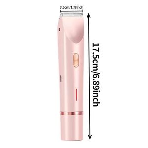 Rasoir double tête pour femme, utilisation humide et sèche, étanche IPX7, tondeuse bikini pour le corps et le visage, lot de 2, utilisation humide/sèche - Product Image 1