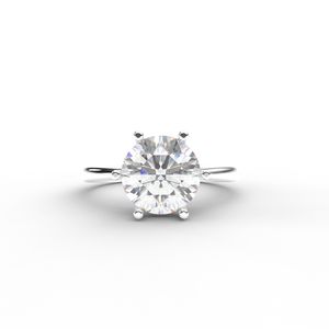 IGI Certified Round Brilliant Cut Lab Grown Diamond Solitaire Engagement Ring in <b>Solid</b> 925 Sterling <b>Silver</b> - Product Image 1