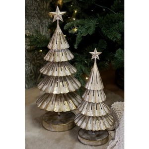 Escultura de árbol de Navidad de Metal plateado, decoración navideña moderna para sala de estar, mesa, escritorio, exhibición festiva de temporada - Product Image 3