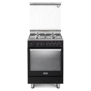 Four électrique De Longhi PEMA 64 LSG, cuisinière à gaz 4 zones avec four électrique noir classe A 60x60x84.7cm - Product Image 1