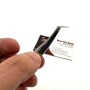 Pinzas para Pestañas de 65 Grados, Acero Inoxidable Plateado, Impresión de Logotipo Personalizado, Pinzas para Extensión de Pestañas OEM - Product Image 4