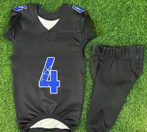 Uniformes de football américain de jeunesse de sublimation conçus sur mesure de la plus haute qualité pantalon intégré en jersey sergé - Product Image 2