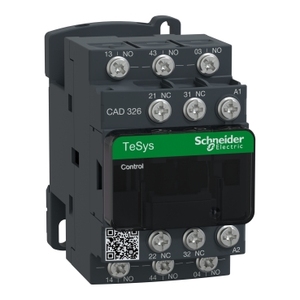 Relè di controllo TeSys Deca CAD326P7 SCHNEIDER ELECTRIC 3NO+2NC 0-690V 230VAC 50/60Hz con terminali ad anello, bobina standard - Product Image 1