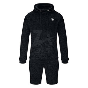 Conjunto de pantalones cortos y Sudadera con capucha de algodón para hombre de estilo sencillo único conjunto de pantalones cortos y Sudadera con capucha informal para hombre con cordón - Product Image 1