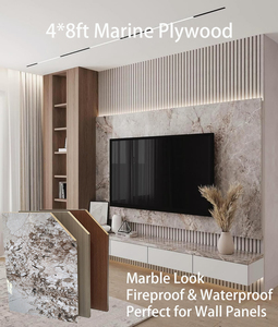 Kayu Lapis Laminasi Melamin Efek Marmer 18mm E0 |   Kayu Lapis Interior Grade Gloss & Matte untuk Penggunaan Furnitur - Product Image 6