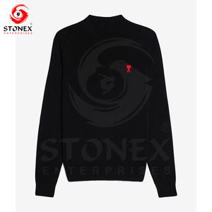 Personalizado de alta calidad de los hombres agregar logotipo de la ropa de impresión bordado de peso pesado suave de algodón liso pulóver sudaderas - Product Image 2