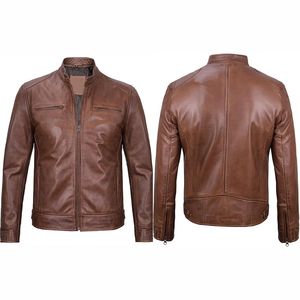 Chaqueta de cuero ligera para hombre, superventas, con cuello levantado, decoración de logotipo personalizado y diseños de diferentes estilos, 2025 - Product Image 5