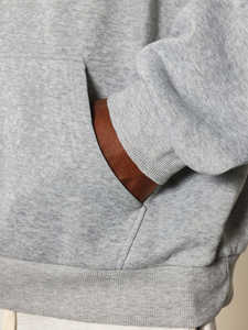 Sudadera con capucha de gran tamaño gris brezo de calidad superior 100% algodón logotipo personalizado grueso gota hombro botón detalle cremallera diseño - Product Image 4