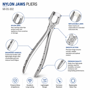 Nylon Jaw Pliers Jewelry Making Tool Non Scratch Flat Nose Pliers <b>Soft</b> Jaw <b>Wire</b> Wrapping Tool Stainless Steel - Product Image 3
