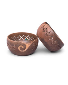 Bol de fil en bois, bol de fil à tricoter avec rangement de trous fait à la main pour éviter de glisser bol de fil pour crocheter et tricoter - Product Image 6