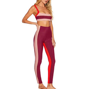Leggings de yoga sin costuras de cintura alta para mujer y conjunto de Sujetador deportivo acolchado de manga completa de 2 piezas para ropa de fiesta - Product Image 5
