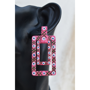 Mattefinishing Meenakari Partywear,ต่างหูทองเหลืองแบบห่วงสำหรับเด็กหญิงและสตรี - Product Image 2