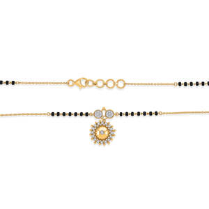 Collier Mangalsutra moderne Sunbeam Sparkle Gold & Diamond pour femmes - Product Image 5
