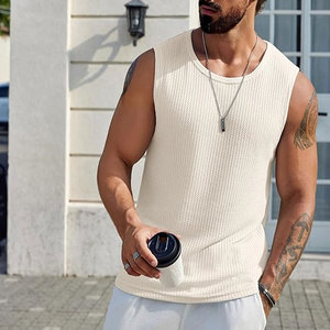 Logo personnalisé Débardeur d'entraînement pour hommes Hauts de gymnastique respirants pour le sport Vêtements de fitness sans manches pour hommes - Product Image 3