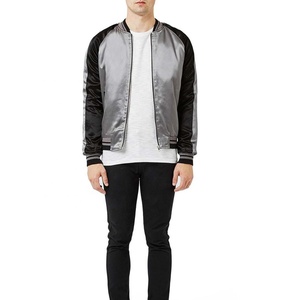Blousons Bomber en Satin Personnalisés pour Hommes avec Broderie, Col Montant, Appliques Frontales, Imperméables, Coupe-Vent, Doublure en Polyester – Vente en Gros - Product Image 3