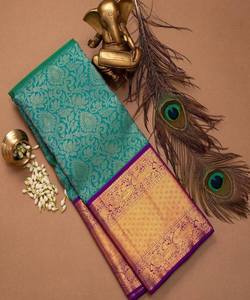 DESIGNER SOIE JACQUARD TRAVAIL SARE AVEC CHEMISIER NON COUDU VÊTEMENT DE MARIAGE saree blouse readymade femmes PRIX DE GROS VÊTEMENT ETHNIQUE - Product Image 2