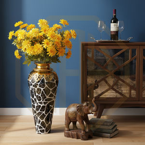 Vase de sol en aluminium plaqué or à forte demande, design de mariage, col en relief, impression émaillée, meilleur prix, vente en gros directe d'usine - Product Image 4