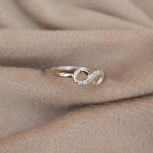 แหวนเงินสเตอร์ลิง925แบบเรียบง่ายทำด้วยมือเครื่องประดับลูกบาศก์เซอร์โคเนียน้ำหนักเบาสำหรับผู้หญิงสำหรับวันครบรอบแต่งงาน - Product Image 6