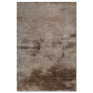 พรมขนสัตว์ผสมไหมไผ่ถักมือสีเบจน้ำตาล Entropy รุ่น AKWB-13033 หนา 10 มม. รูปทรงสี่เหลี่ยมผืนผ้า ลายแบบนามธรรม สำหรับตกแต่งบ้าน ห้องโถง ห้องต่างๆ - Product Image 1