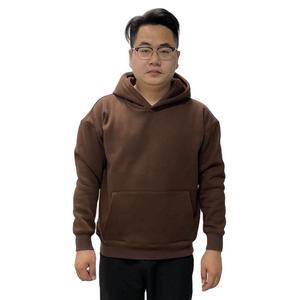 Pull personnalisé de haute qualité 400 500 gsm streetwear à capuche uni grande taille coton vierge surdimensionné hommes sweats à capuche unisexe - Product Image 6