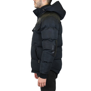 Chaqueta acolchada ligera para hombre en negro con capucha, abrigo de invierno Cálido impermeable para exteriores y ropa informal para hombre - Product Image 3