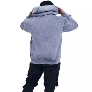 Venta al por mayor transpirable de gran tamaño de los hombres sudaderas con capucha sostenible de punto sólido patrón OEM servicio disponible colores personalizados - Product Image 3